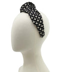 Knot headband made from upcycled chanel camellia scarf