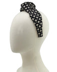 Knot headband made from upcycled chanel camellia scarf