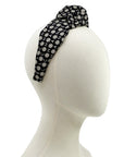 Knot headband made from upcycled chanel camellia scarf