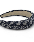 Dior Trotter Blue Silk Headband made from an upcycled scarf