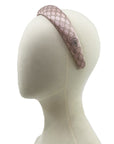 Headband made from pink and gold gucci logo silk men's tie