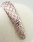 Headband made from pink and gold gucci logo silk men's tie