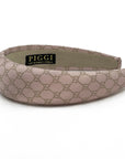 Headband made from pink and gold gucci logo silk men's tie