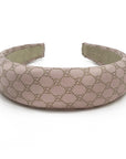 Headband made from pink and gold gucci logo silk men's tie