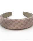 Headband made from pink and gold gucci logo silk men's tie