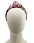 Gucci GG Pink Floral Silk Scarf Upcycled Knot Headband