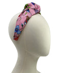 Gucci GG Pink Floral Silk Scarf Upcycled Knot Headband