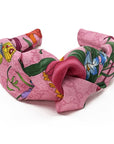 Gucci GG Pink Floral Silk Scarf Upcycled Knot Headband