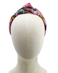 Gucci GG Pink Floral Silk Scarf Upcycled Knot Headband
