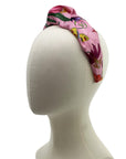 Gucci GG Pink Floral Silk Scarf Upcycled Knot Headband