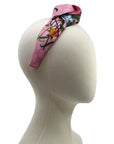 Gucci GG Pink Floral Silk Scarf Upcycled Knot Headband
