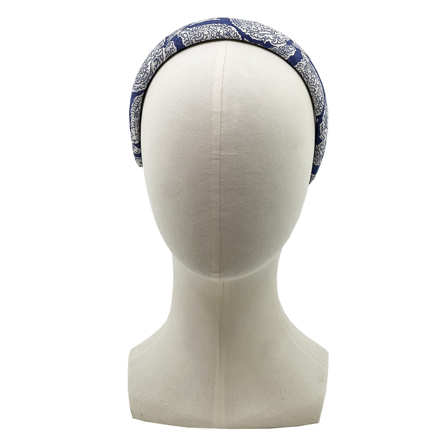 Raoul Textiles Sari Majolica Delft Hand-Printed Belgian Linen Headband
