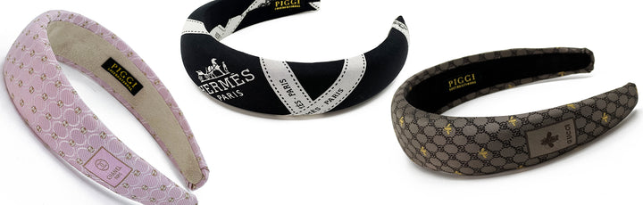 Headbands made from Upcycled designer silk scarves