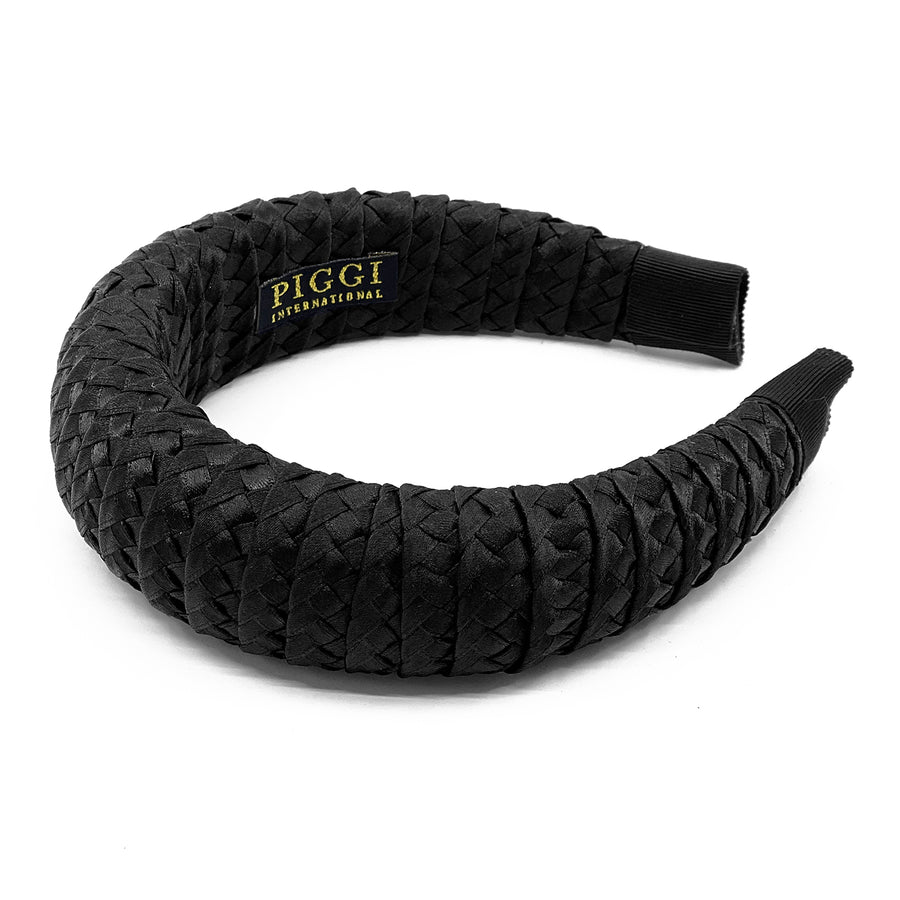 Black satin triple braid Armadillo Alice Headband