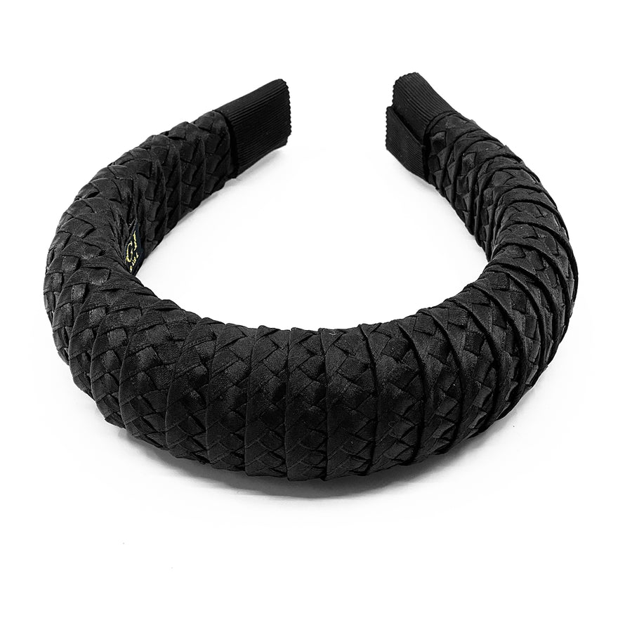 Black satin triple braid Armadillo Alice Headband