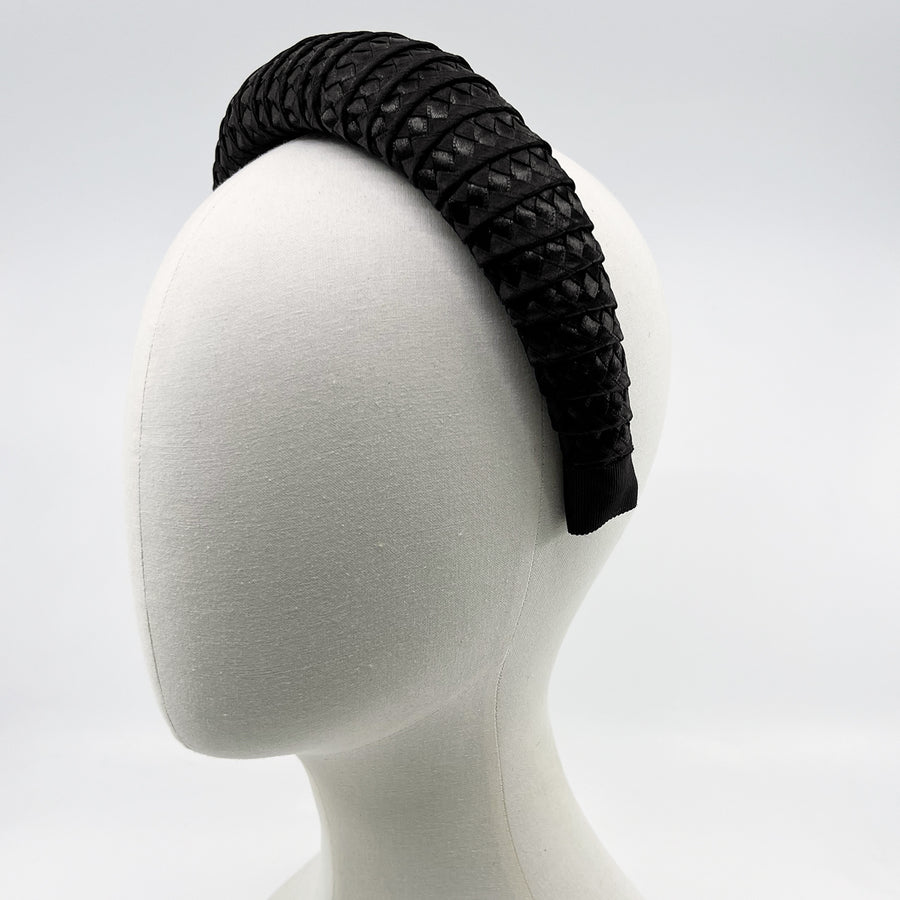 Black satin triple braid Armadillo Alice Headband