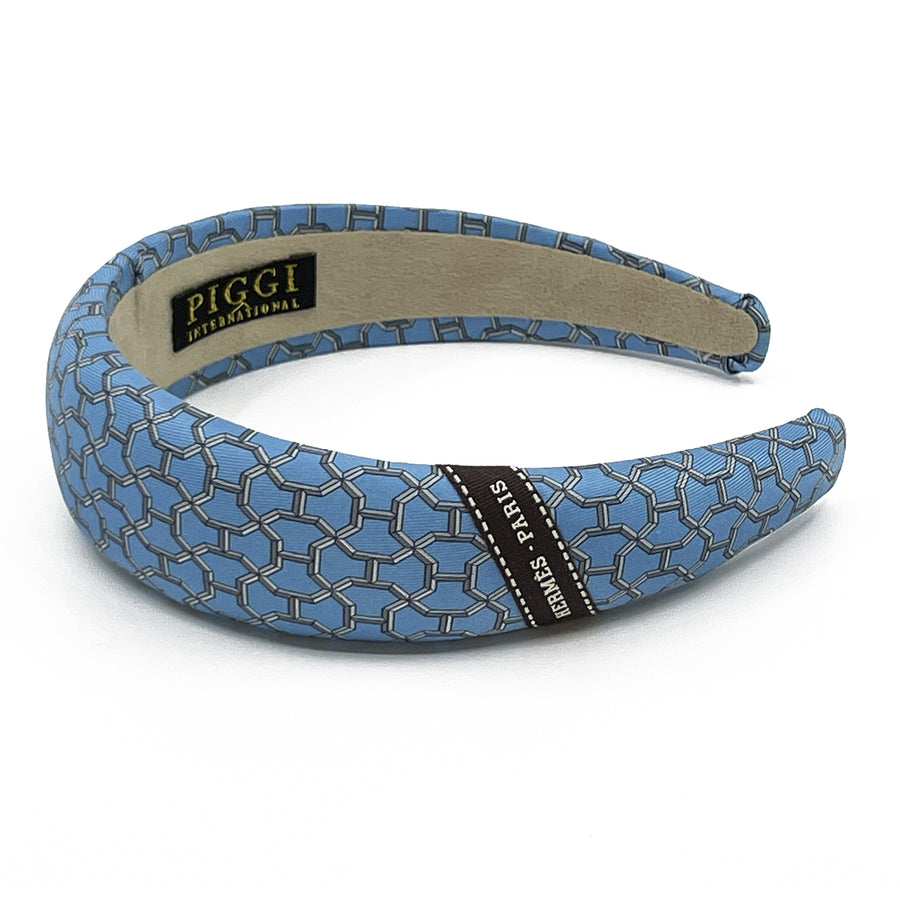 Hermes Blue Trellis Mens Tie Alice Headband