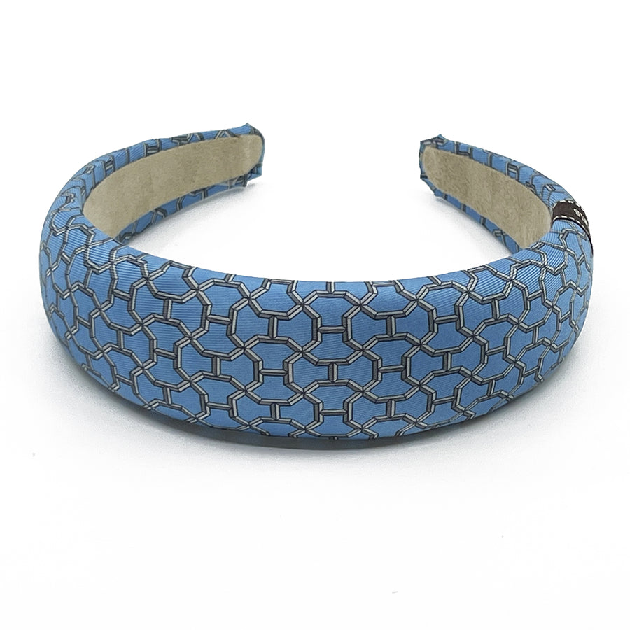 Hermes Blue Trellis Mens Tie Alice Headband