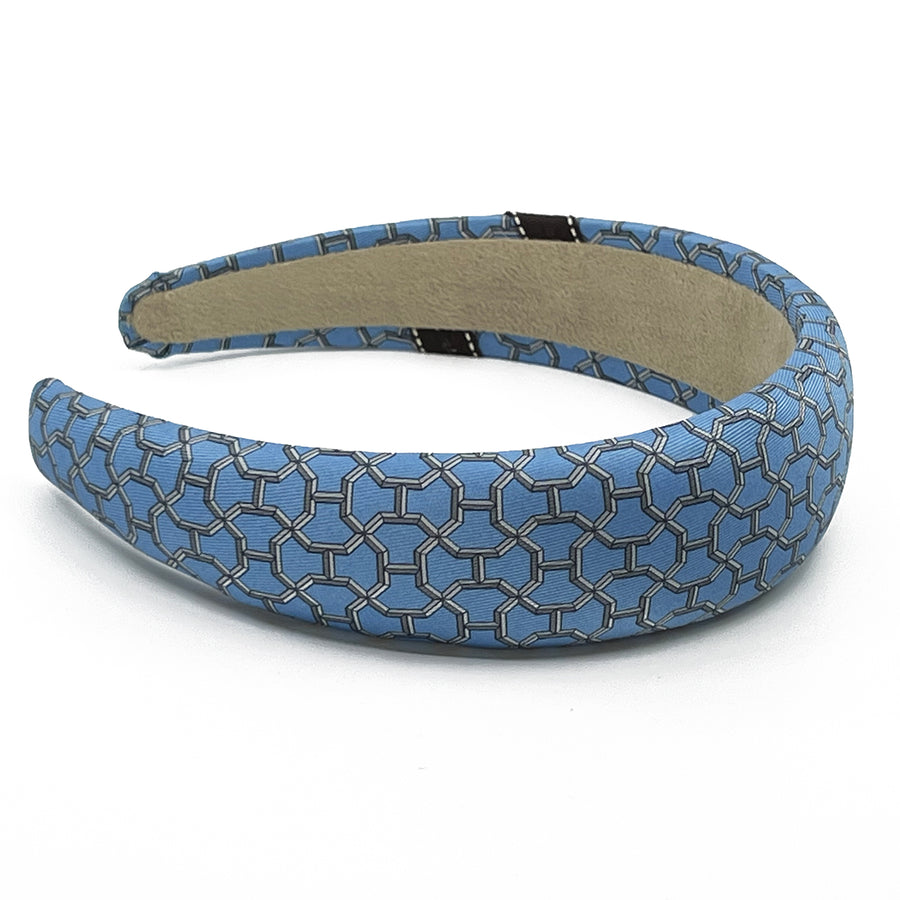 Hermes Blue Trellis Mens Tie Alice Headband