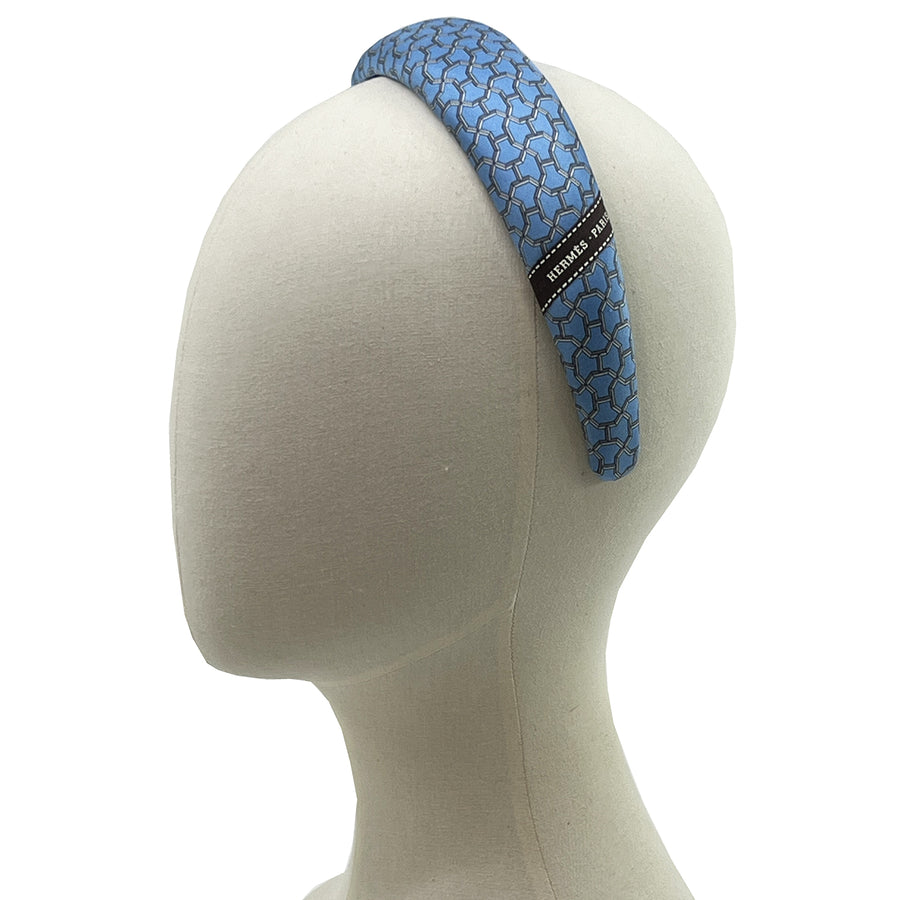 Hermes Blue Trellis Mens Tie Alice Headband