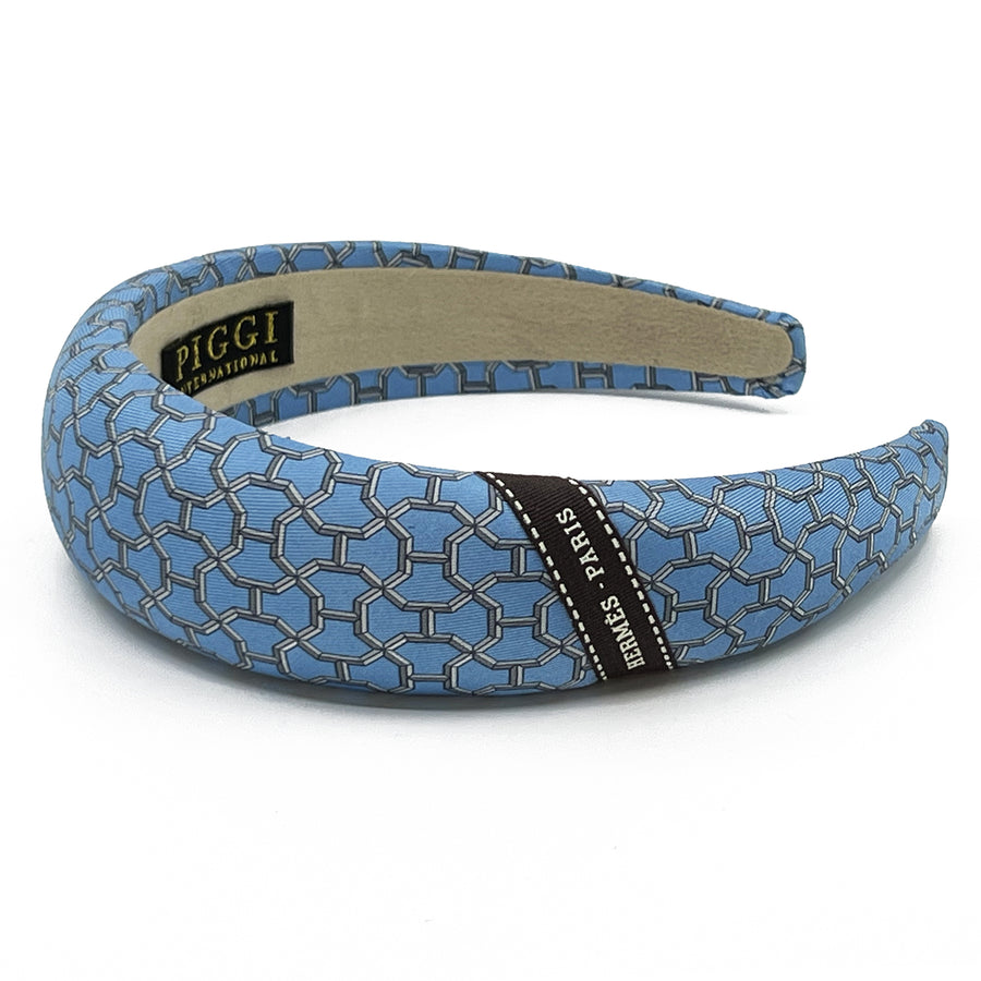 Hermes Blue Trellis Mens Tie Alice Headband