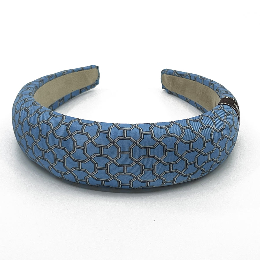 Hermes Blue Trellis Mens Tie Alice Headband