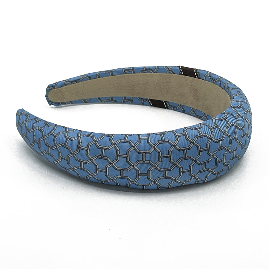 Hermes Blue Trellis Mens Tie Alice Headband