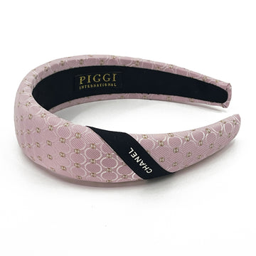Chanel Pink Men's Silk Tie upcycled Alice Headband 