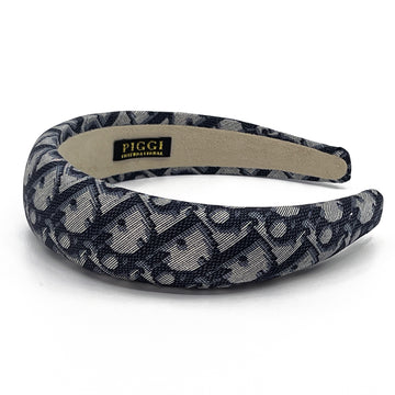 Dior Trotter Blue Silk Headband made from an upcycled scarf
