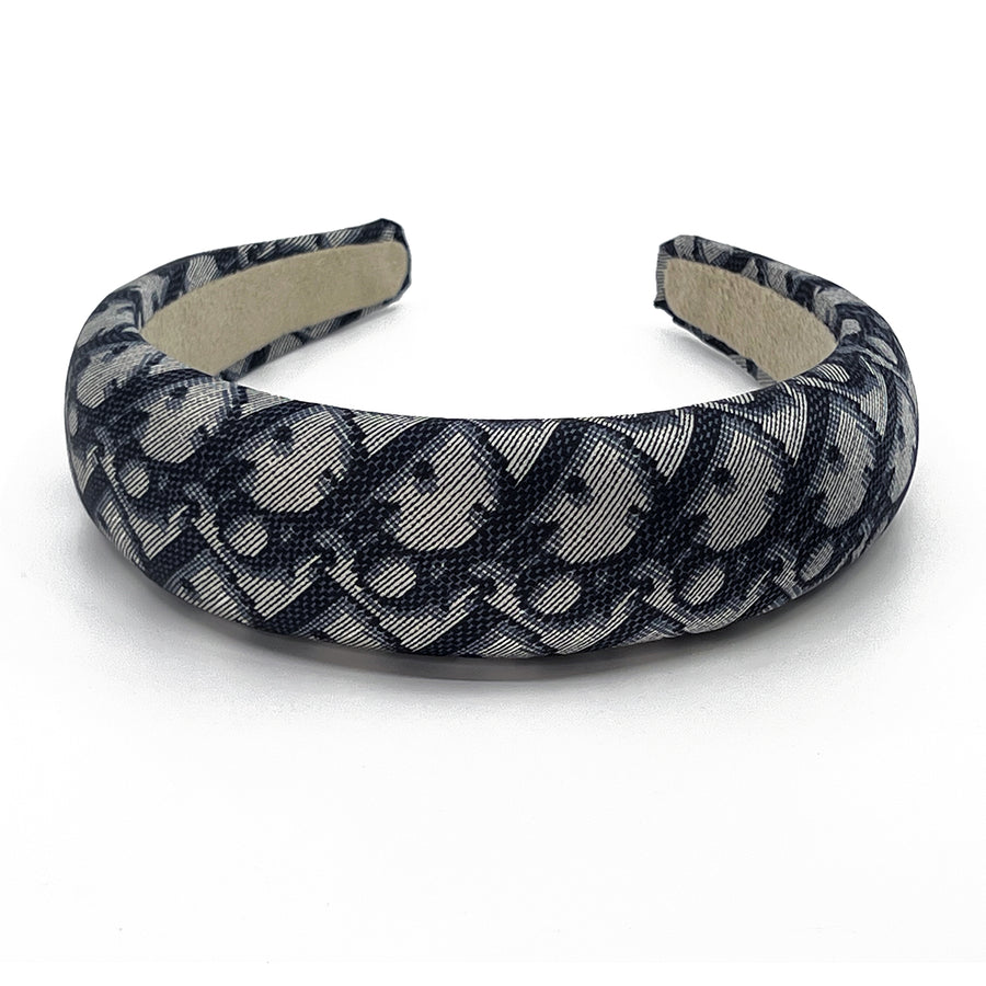Dior Trotter Blue Silk Headband made from an upcycled scarf
