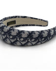 Dior Trotter Blue Silk Headband made from an upcycled scarf
