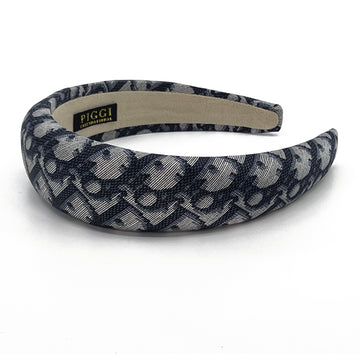 Dior Trotter Blue Silk Headband made from an upcycled scarf