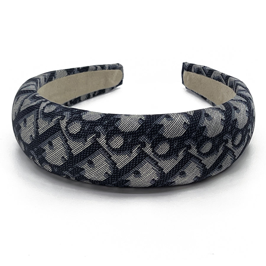 Dior Trotter Blue Silk Headband made from an upcycled scarf