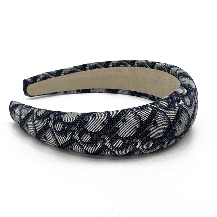 Dior Trotter Blue Silk Headband made from an upcycled scarf