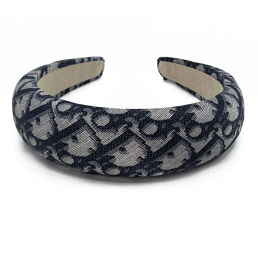 Dior Trotter Blue Silk Headband made from an upcycled scarf
