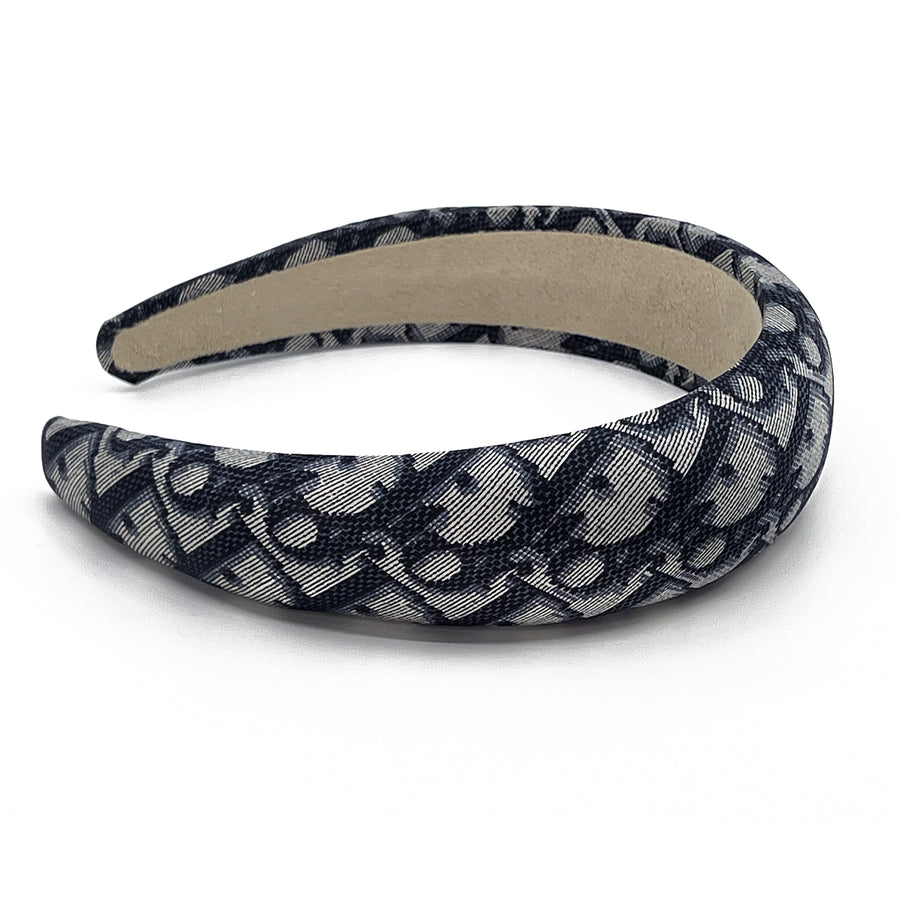 Dior Trotter Blue Silk Headband made from an upcycled scarf