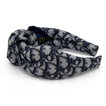 Dior Trotter Blue Silk Headband made from an upcycled scarf