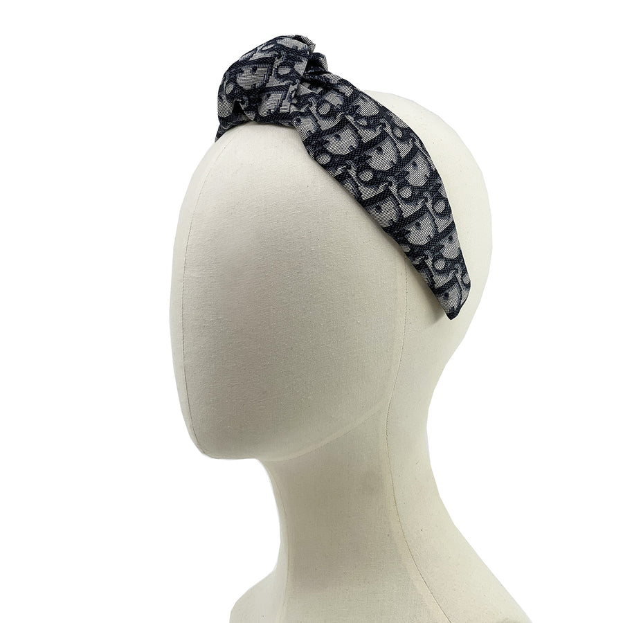 Dior Trotter Blue Silk Headband made from an upcycled scarf