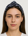 Dior Trotter Blue Silk Headband made from an upcycled scarf