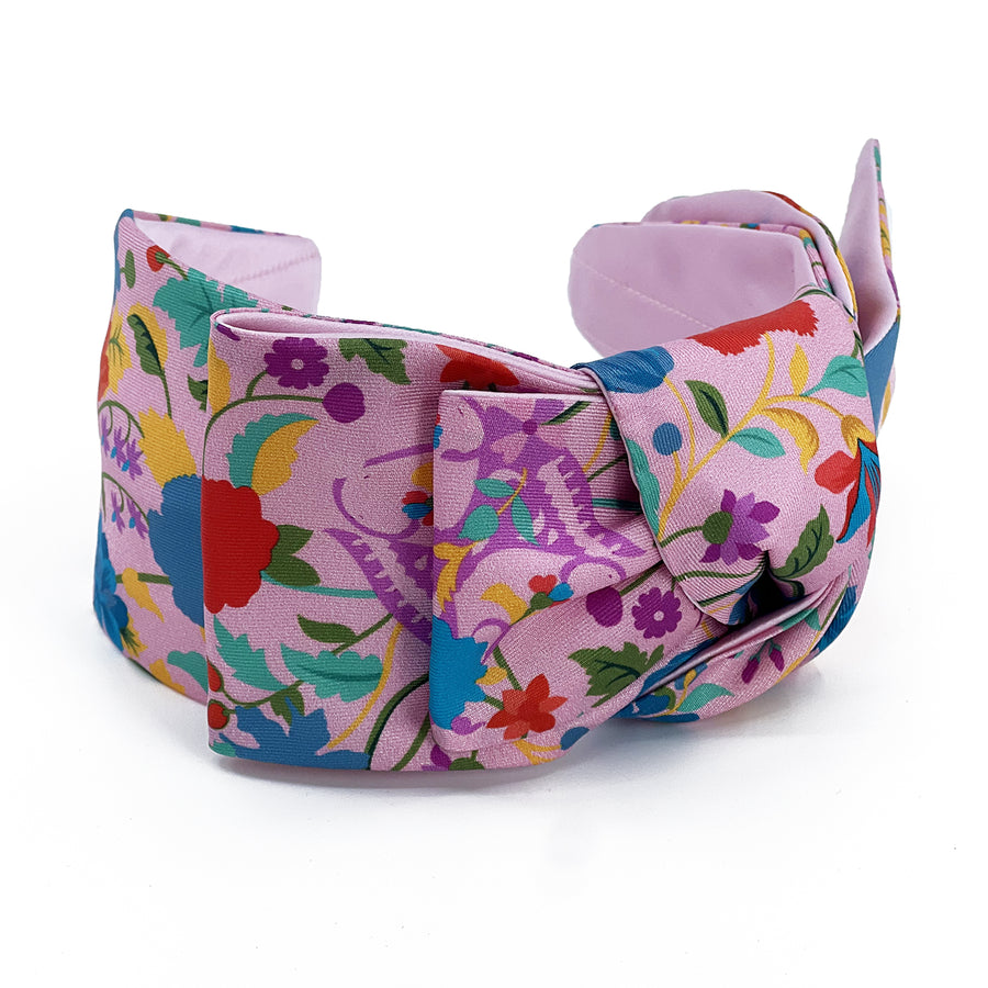 Liberty London Garden of Adonis Pink Double Bow Headpiece