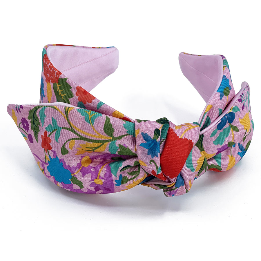 Liberty London Garden of Adonis Pink Side Bow Silk Headpiece