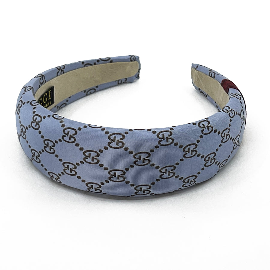 Gucci men's silk tie upcycled Alice headband in blue