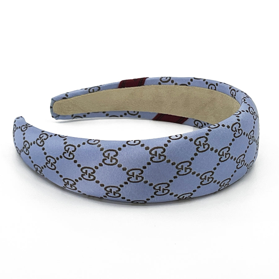 Gucci men's silk tie upcycled Alice headband in blue