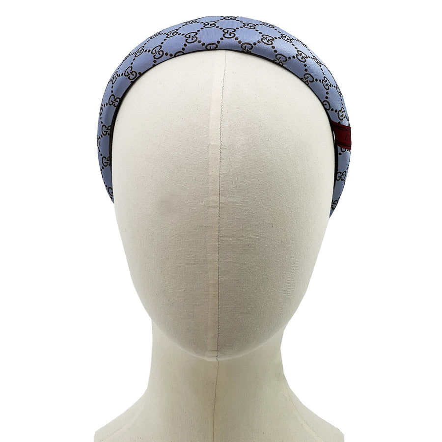 Gucci men's silk tie upcycled Alice headband in blue