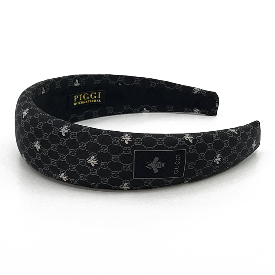 Alice Headband made from black Gucci men's silk tie
