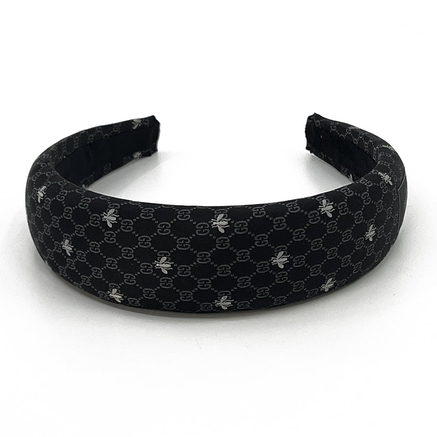 Alice Headband made from black Gucci men's silk tie