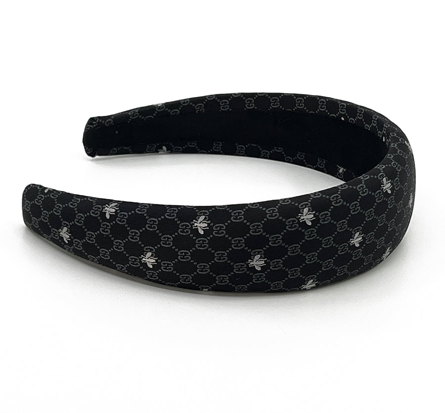 Alice Headband made from black Gucci men's silk tie