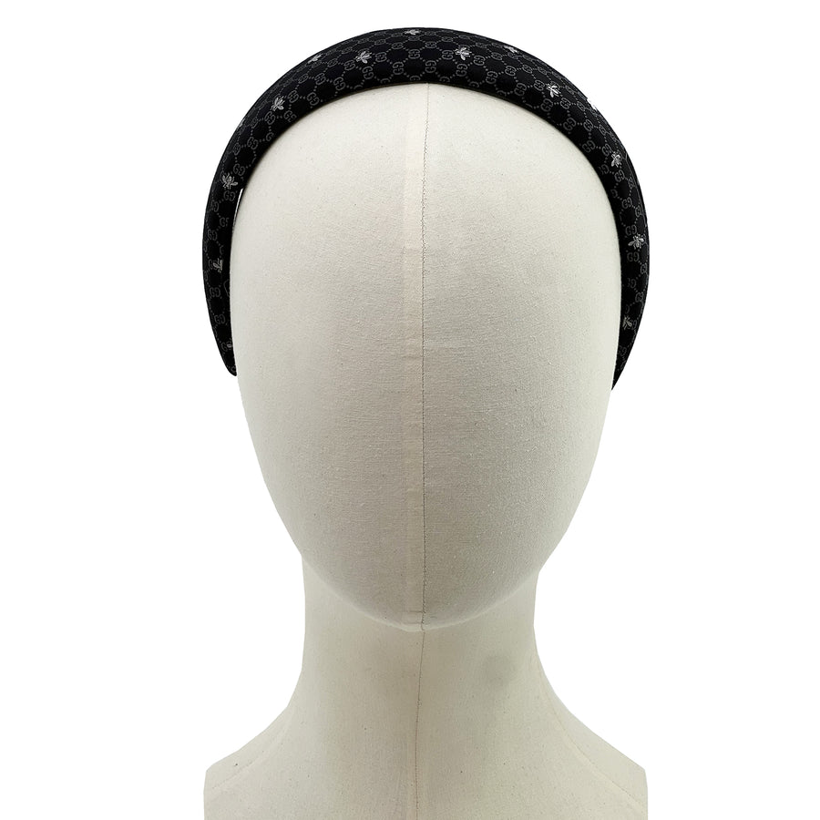 Alice Headband made from black Gucci men's silk tie