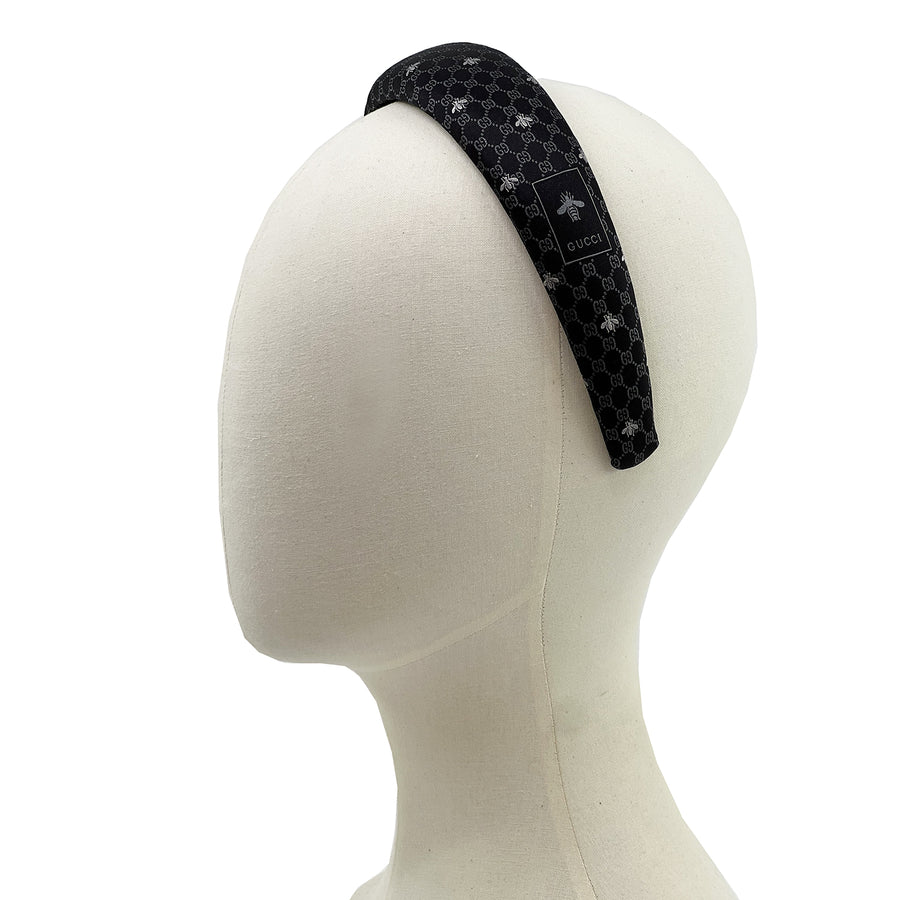 Alice Headband made from black Gucci men's silk tie