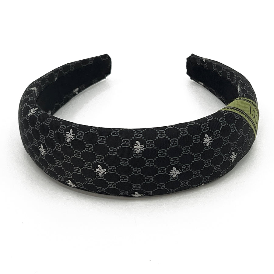 Alice Headband made from black Gucci men's silk tie